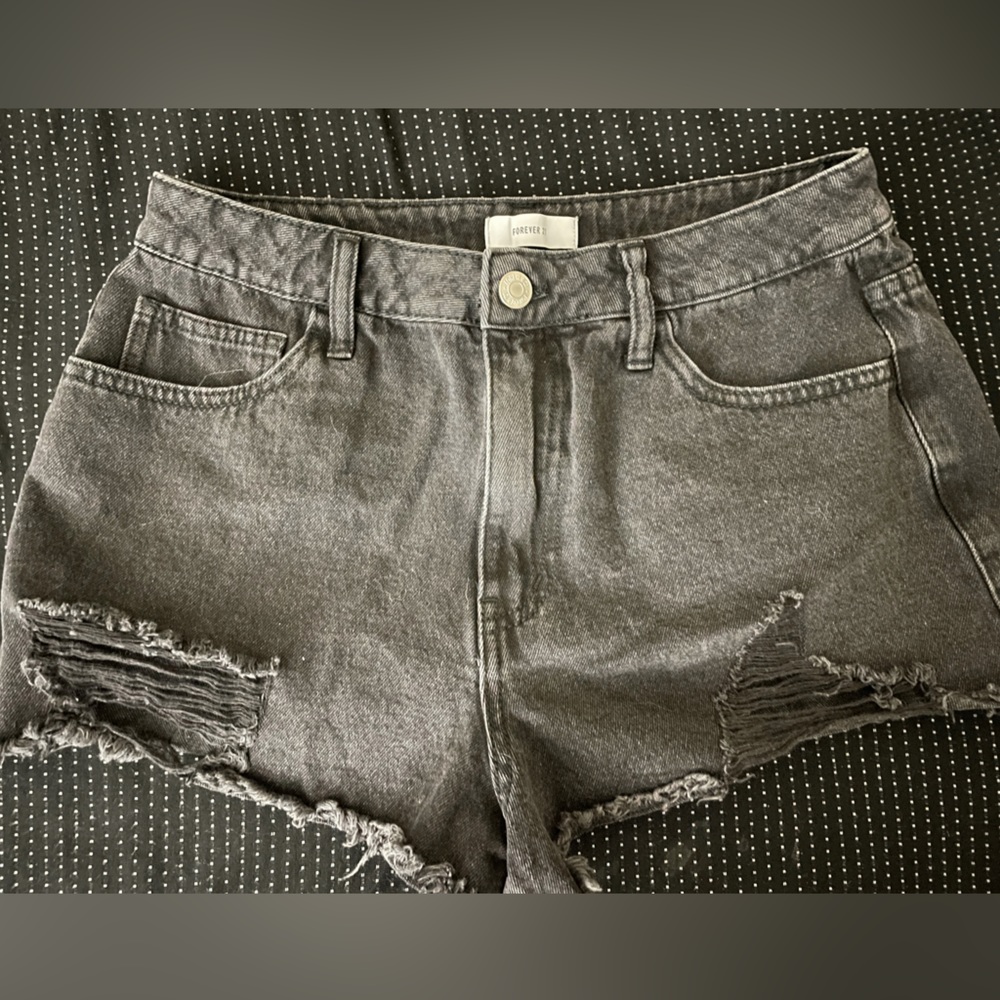 distressed jean booty shorts
